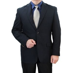 Men's 2 Button Blazer Jacket Sports Coat-Black